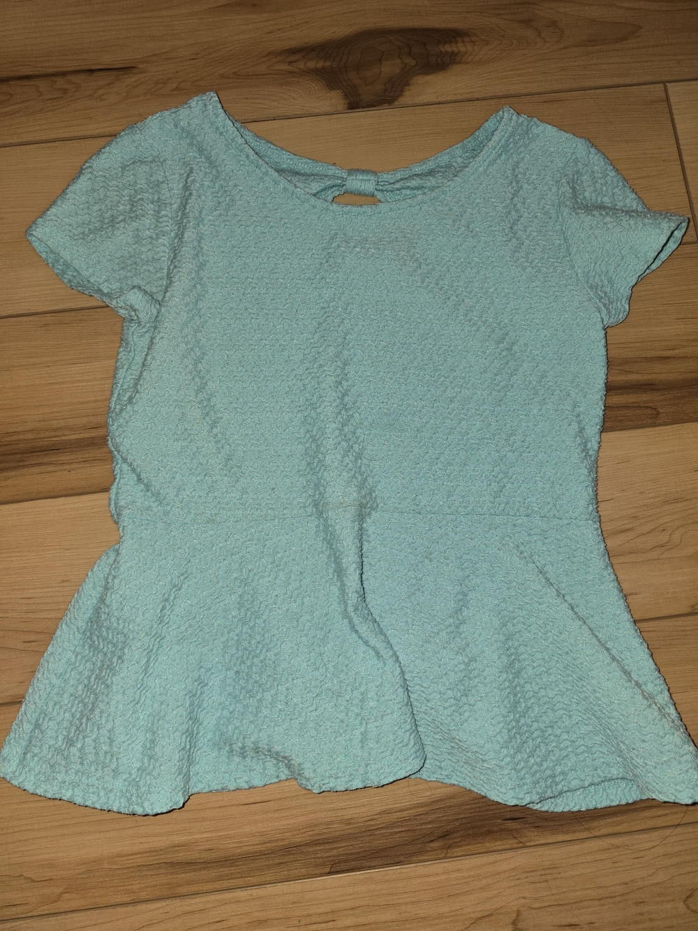 SO Women's Aqua Textured Peplum Tunic